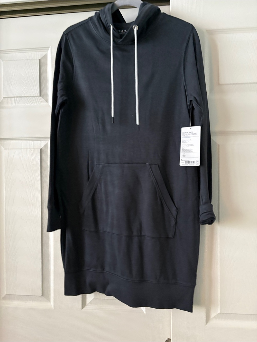 Athleta Sundown Hoodie Dress in Charcoal Gray
